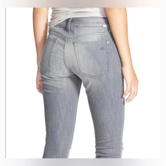 DL1961 Florence Instasculpt distressed high rise skinny jeans in grey wash - Picture 2 of 12